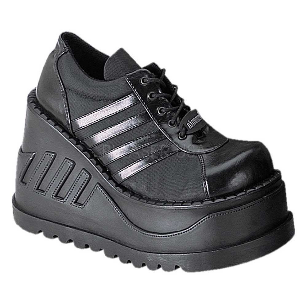 Stomp-08 zwart mat-gothic, rock sneakers Stomp-08 zwart mat-gothic, rock sneakers