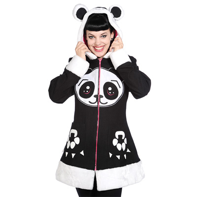 Lolita winterjas met beren oren en panda Lolita winterjas met beren oren en panda