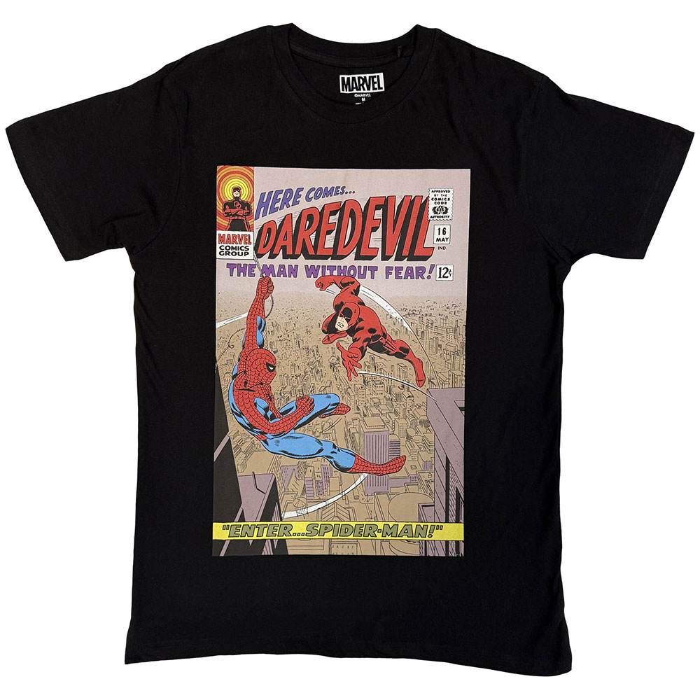 T-shirt Manches Longues Daredevil Motif Couverture De Bande Dessinée - Taille M Noir - Neuf Avec étiquettes