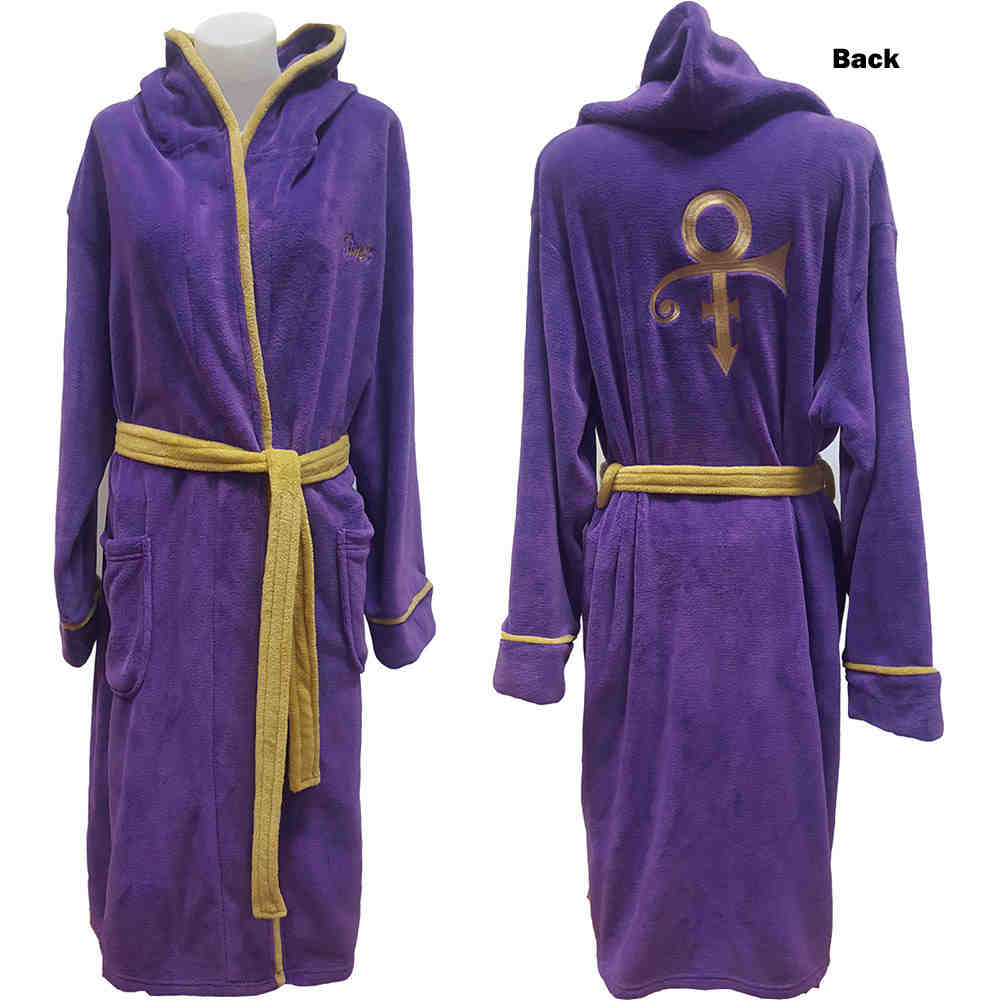 PRINCE Unisex Offizieller BADEMANTEL Lila Mit Goldenem Liebessymbol