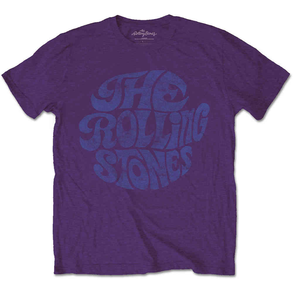 The Rolling Stones - Vintage 70s Logo Herren T-Shirt - Lila 